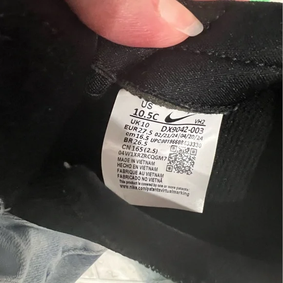Boys kids toddler children NIKE shoes black 10.5 C - Picture 6 of 7